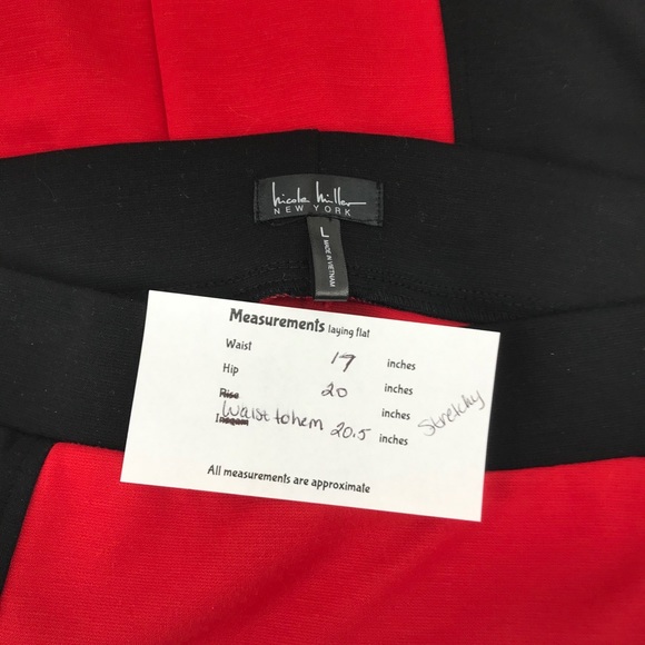 Nicole Miller pencil skirt L red black color block mini above knee - Picture 7 of 10